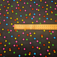 Load image into Gallery viewer, Flat lay of 100% cotton Ruby Star, Sparkle Mart Black, ruler included for scale - for sale at Minerva's Bower