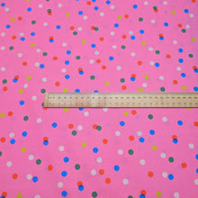 Load image into Gallery viewer, Flat lay of Ruby Star 100% cotton, Sparkle Mart Pink, ruler included for scale - for sale at Minerva's Bower