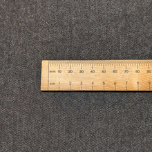Load image into Gallery viewer, Close up flat lay of 100% Cotton Strauss Denim, ruler included for scale - for sale at Minerva's Bower