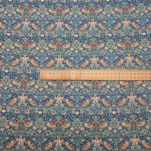 Load image into Gallery viewer, Flat lay of Liberty 100% Cotton Tana Lawn, Strawberry Thief P, ruler included for scale - for sale at Minerva's Bower
