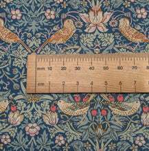 Load image into Gallery viewer, Close up flat lay of Liberty 100% Cotton Tana Lawn, Strawberry Thief P, ruler included for scale - for sale at Minerva's Bower