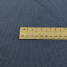 Load image into Gallery viewer, Stretch 14 Wale Cotton Cord, Blue Slate, for sale at Minerva&#39;s Bower, ruler included for scale