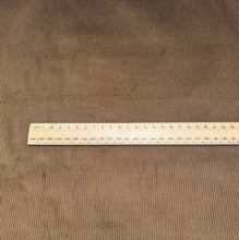Load image into Gallery viewer, Flat lay of Stretch 14 Wale Cotton Cord, Chocolate, ruler included for scale- for sale at Minerva's Bower