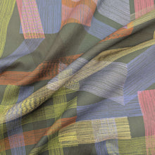 Load image into Gallery viewer, Flat drape of Japanese 100% Cotton Oxford, Stripe Play, Navy for sale at Minerva's Bower