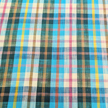 Load image into Gallery viewer, Flat lay of 100% Indian Cotton Teal Plaid, Warp and Weft Mystic Fable by Ruby Star Society, available at Minerva's Bower