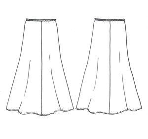 Sketch of Tessuti Patterns Avery Skirt paper pattern for sale at Minerva's Bower