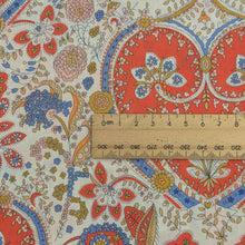 Load image into Gallery viewer, Close up flat lay of Liberty Tana Cotton Lawn, Their Kitty A, ruler included for scale, for sale at Minerva&#39;s Bower