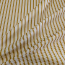 Load image into Gallery viewer, Flat drape of 100% Cotton Canvas Ticking Stripe, Mustard, for sale at Minerva's Bower