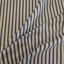 Load image into Gallery viewer, Flat drape of 100% Cotton Canvas Ticking Stripe,Navy, for sale at Minerva's Bower