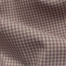 Load image into Gallery viewer, Close up of yarn dyed Japanese 100% Cotton, Tiny Gingham Lilac -for sale at Minerva's Bower