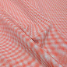 Load image into Gallery viewer, Flat drape of yarn dyed Japanese 100% Cotton, Tiny Gingham Orange - for sale at Minerva's Bower