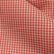 Load image into Gallery viewer, Close up of yarn dyed Japanese 100% Cotton, Tiny Gingham Orange - for sale at Minerva's Bower