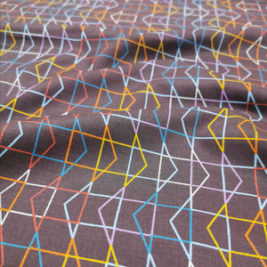 Flat drape of 100% Cotton, To and Fro Arrows in Aubergine by Ruby Star Society for sale at Minerva's Bower