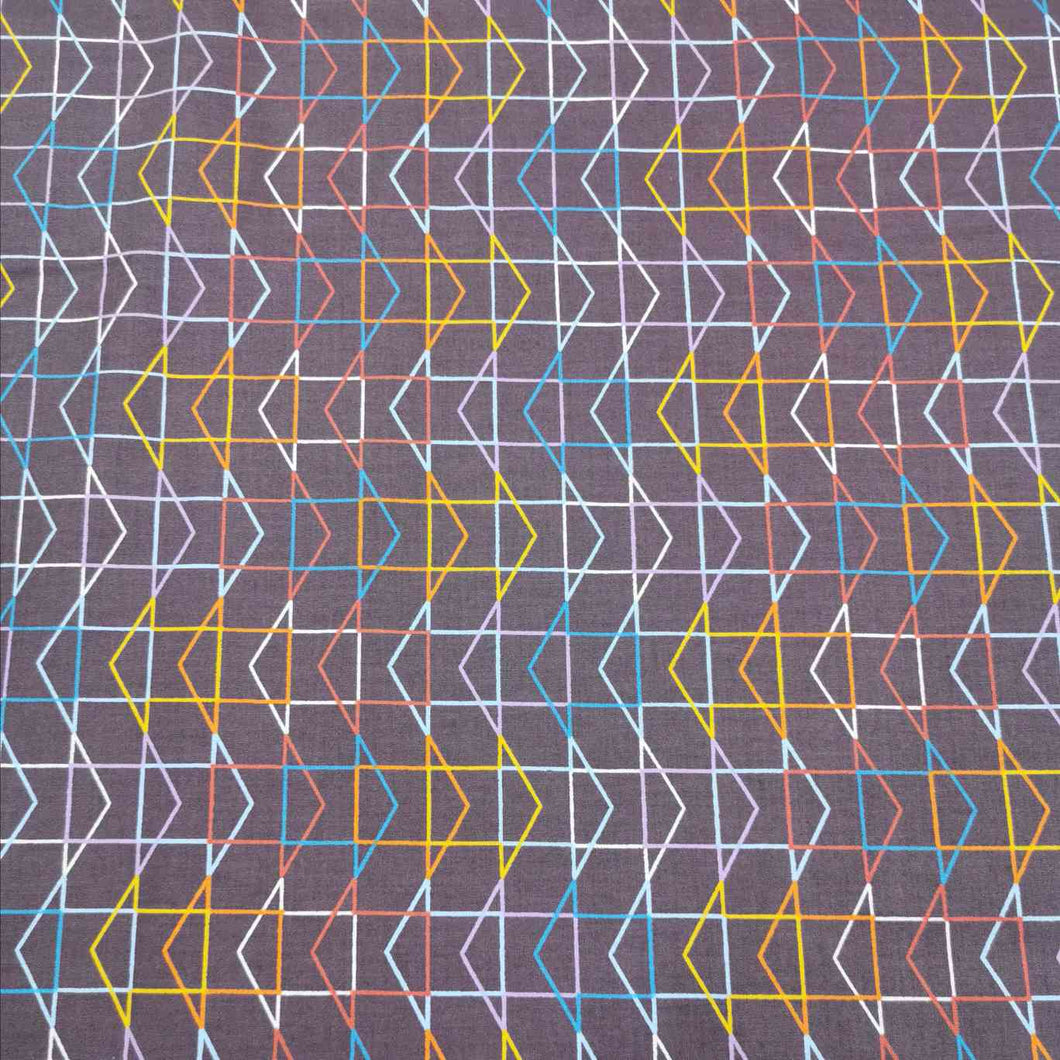 Flat lay of 100% Cotton, To and Fro Arrows in Aubergine by Ruby Star Society for sale at Minerva's Bower