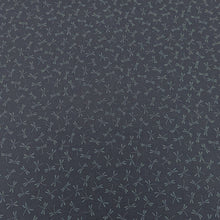 Load image into Gallery viewer, Japanese 100% Cotton, Tonbo, indigo base with a small dragonfly design, available now at Minerva&#39;s Bower