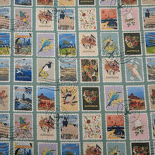 Load image into Gallery viewer, Flat lay of 100% Cotton by Devonstone, Aussie Backyard Travel Stamps - for sale at Minerva's Bower