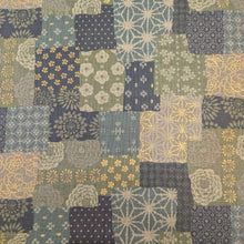 Load image into Gallery viewer, Flat lay of Japanese 100% Cotton, Wagara Green, for sale at Minerva's Bower