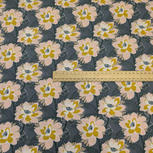 Load image into Gallery viewer, Flat lay of 100% Cotton by Rachelle Holowko, Water Lily, ruler included for scale, for sale at Minerva's Bower