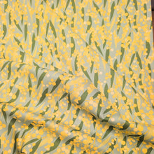 Load image into Gallery viewer, Flat drape of 100% Cotton by Devonstone, Aussie Backyard Wattle - for sale at Minerva's Bower