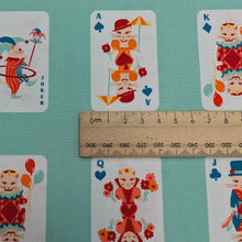 Load image into Gallery viewer, Close up of Art Gallery 100% Cotton, Purr Parade Whisker Deck, with a ruler included for scale, for sale at Minerva&#39;s Bower