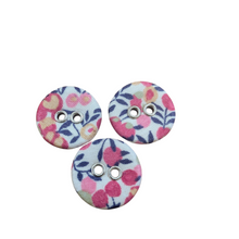 Load image into Gallery viewer, Liberty Tana Lawn Buttons, Wiltshire Bud B, 16mm 10 pack, for sale at Minerva&#39;s Bower