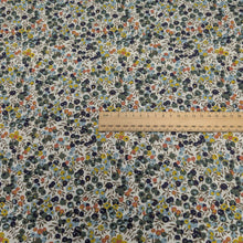 Load image into Gallery viewer, Liberty 100% Cotton Tana Lawn, Wiltshire C, small Floral on White backgound with ruler for scale, for sale at Minerva's Bower