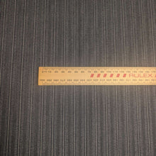 Load image into Gallery viewer, Flat lay of Japanese Wool with 5% PU. Charcoal Stripe, ruler included for scale,  for sale at Minerva's Bower