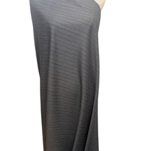 Load image into Gallery viewer, Standing drape of Japanese Wool with 5% PU. Charcoal Stripe, for sale at Minerva's Bower