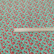 Load image into Gallery viewer, Flat Lay of Liberty Lasenby Cotton, Yew Berries, Ruler Included for scale, for sale at Minerva&#39;s Bower
