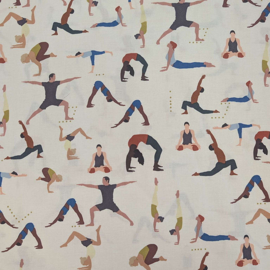 Flat lay of Alexander Henry 100% Cotton, Yoga Poses, for sale at Minerva's Bower