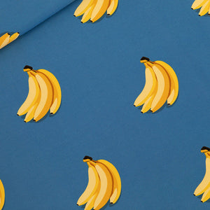 Flat lay of See You At Six Cotton French Terry, Bananas, for sale at MInerva's Bower