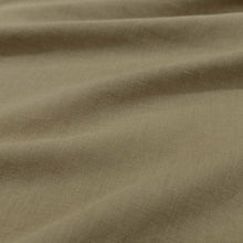 Load image into Gallery viewer, Flat lay of Bella linen cotton in sahara colourway. Available at Minerva&#39;s Bower. Fabric draped to show how it handles