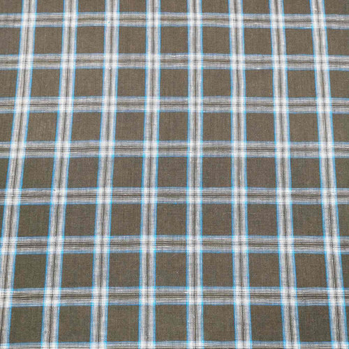 Flat lay of charcoal check pure Linen,  for sale at Minerva's Bower