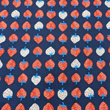 Load image into Gallery viewer, Flat lay of pure cotton, strawberries, by ruby star society. Made in Japan. Available at Minerva&#39;s Bower