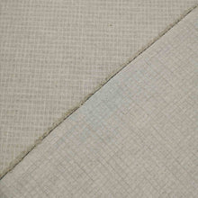 Load image into Gallery viewer, Flat lay of linen cotton dobby check in oatmeal. Available at Minerva&#39;s Bower. Both sides of reversible fabric are shown