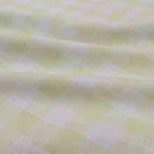 Load image into Gallery viewer, flat drape of Gelato Check - lime linen cotton for sale at Minerva&#39;s Bower