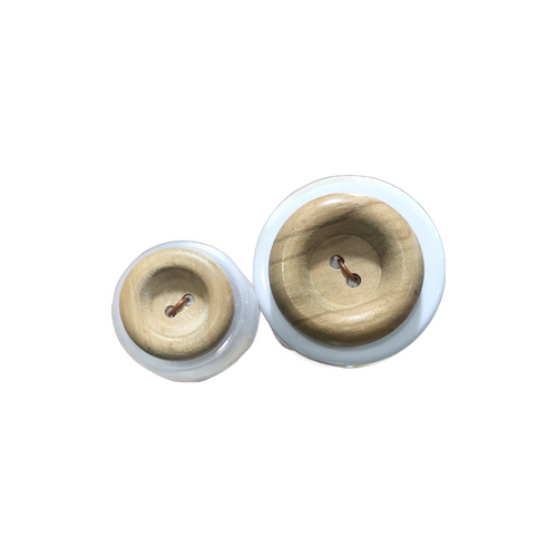 Rounded Rim Wooden Button