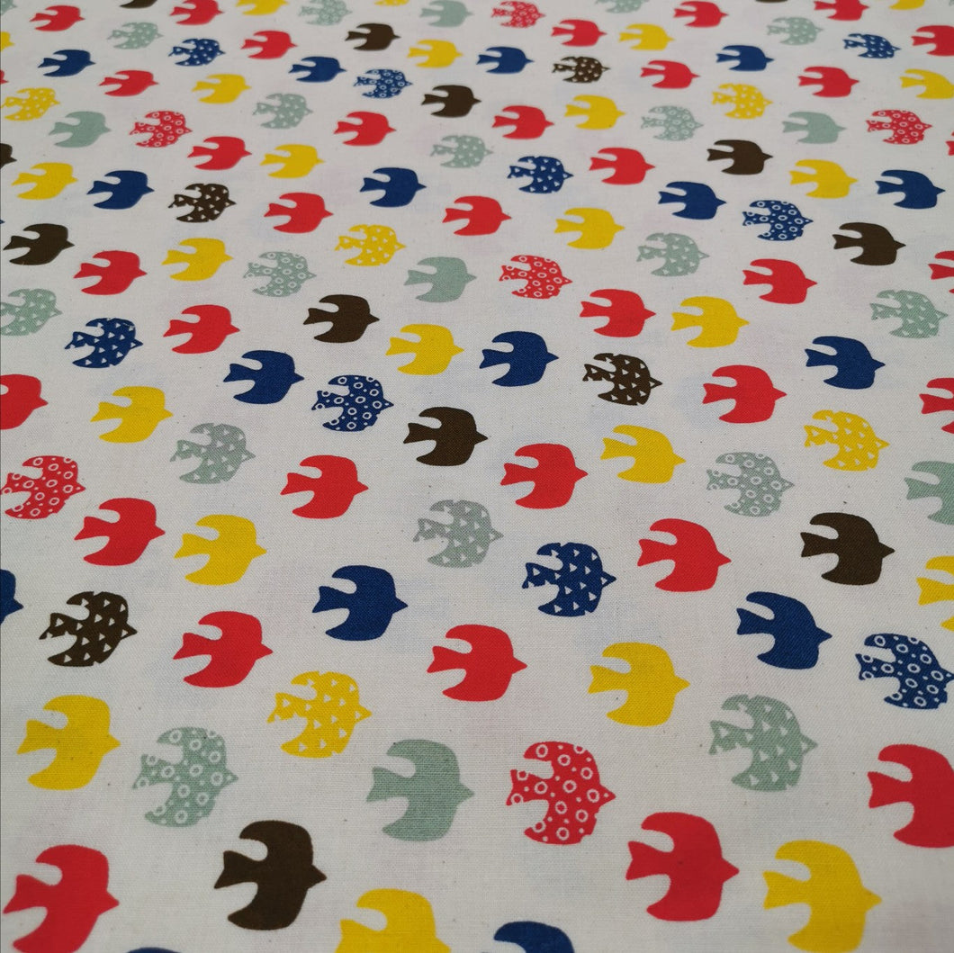 100% Cotton , Birds in Flight, Cream  - 1/4 metre