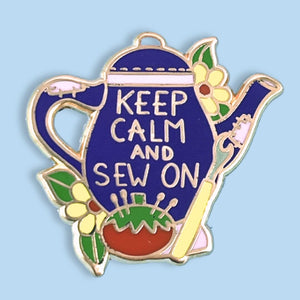 Jubly Umph Enamel Pin, Keep Calm And Sew On