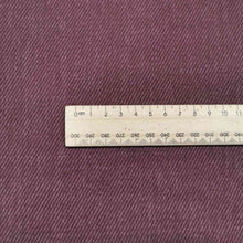 Load image into Gallery viewer, Kennedy is a heavyweight pure cotton drill. A deep mulberry colour, available at Minerva&#39;s Bower. Image includes a ruler for scale