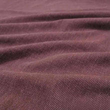 Load image into Gallery viewer, Kennedy is a heavyweight pure cotton drill. A deep mulberry colour, available at Minerva&#39;s Bower. Fabric is draped across bench