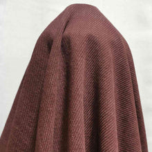 Load image into Gallery viewer, Kennedy is a heavyweight pure cotton drill. A deep mulberry colour, available at Minerva&#39;s Bower. Fabric is draped across roll