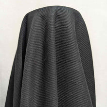 Load image into Gallery viewer, Flat lay for kennedy washed cotton drill in black colourway. Available at Minerva&#39;s Bower. Fabric draped to show how it handles