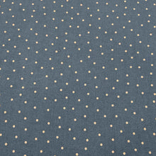 Load image into Gallery viewer, Flat lay of cotton linenspot fabric, in slate blue colourway. Made in Japan, by Kokka. Available at Minerva&#39;s Bower
