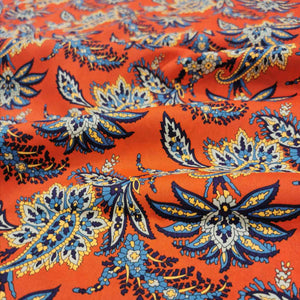 Flat lay of Liberty cotton tana lawn, Arundel C, part of 150th Anniversary Collection. Available at Minerva's Bower. Fabric draped to show how it handles