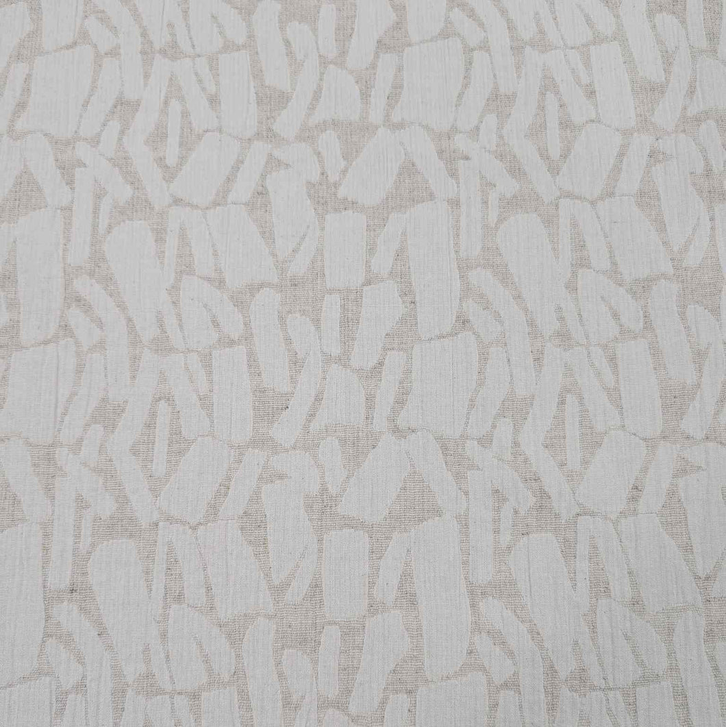 Textured fabric pattern with a neutral color palette. Available at Minerva's Bower