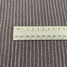 Load image into Gallery viewer, Brown fabric with white stripes and a wooden ruler for scale. Available at Minerva&#39;s Bower