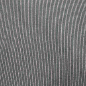 Close-up of olive fabric with white pinstripes. Available at Minerva's Bower