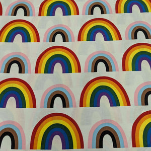 Alexander Henry 100% Cotton, Double Rainbow - White, for sale at minerva's Bower