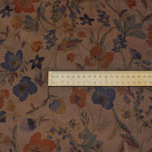 Load image into Gallery viewer, Flat lay of Hokkoh Estelle 100% Cotton Pinwale Cord,Brown, ruler included for scale - for sale at Minerva's Bower